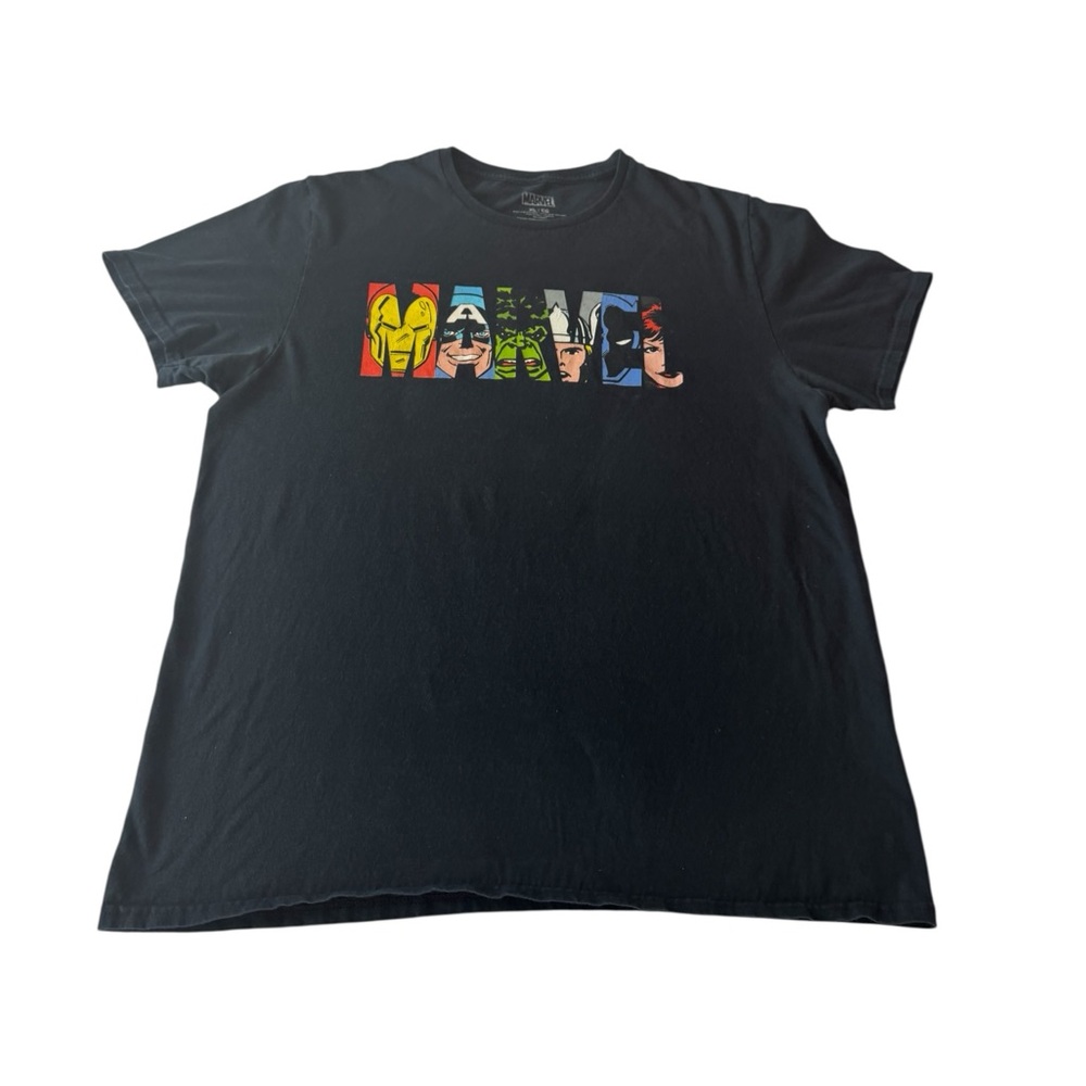Marvel Avengers Black Graphic Mens T-Shirt SZ XL Black Short Sleeve Tee Disney
